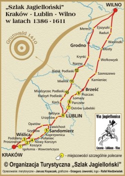 Szlak Jagielloński mapa